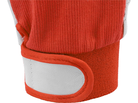 LUVAS DE TRABALHO ALGODÃO/COURO TAMANHO VERMELHO. 9