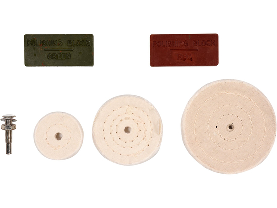 SET DE POLISSAGE - DISQUES, PÂTES, MANCHE.