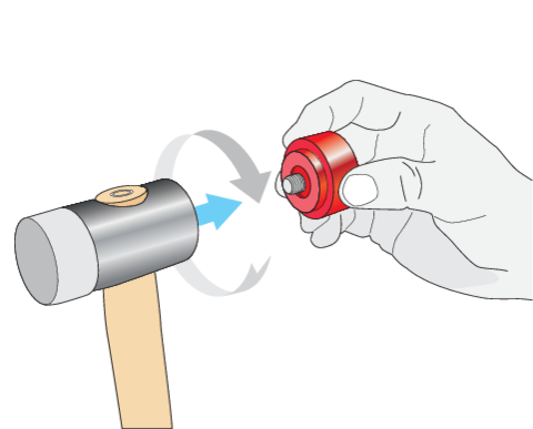MONTÁŽNE KLADIVO S VYMENITEĽNÝMI HROTMI