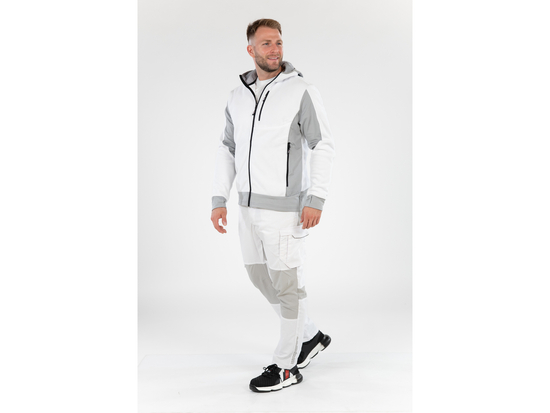 BALTA SARNA FLEECE AR KAPUCES IZMĒRU. M