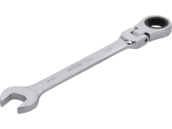 CHIAVE COMBINATA CON CRICCHETTO E SNODO 19 MM