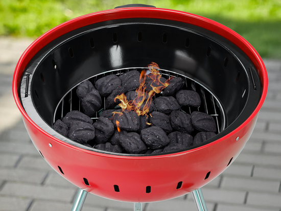 PARRILLA DE CARBÓN REDONDA 54CM ROJA