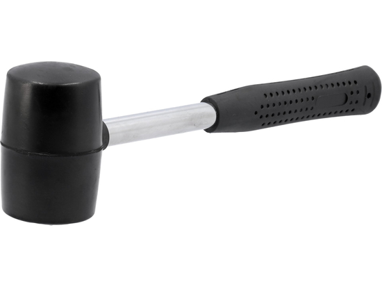 RUBBER MALLET WITH TUBULAR STEEL HANDLE