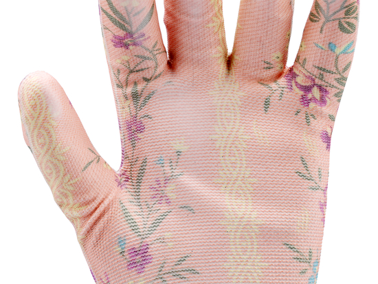 GUANTES DE JARDINERÍA. FLORES - BEIGE 8''