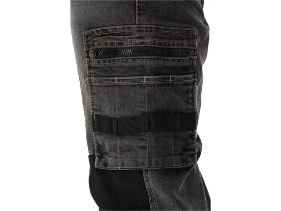 SPODNIE ROBOCZE MONTERSKIE STRETCH JEANS STEEL GREY ROZM. L/XL
