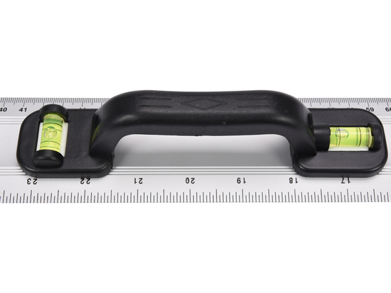 ALUMINIUM RULER 1000 MM WITH HOLDER AND 2 VIALS