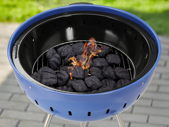 PARRILLA DE CARBÓN REDONDA 54CM AZUL