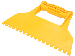 ПЛАСТИКОВИЙ ШПАТЕЛЬ ГЛАДКИЙ ІЗ ЗУБЦЯМИ 6Х6 ММ