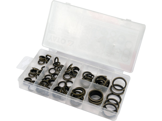 SET DI RONDELLE IN METALLO E GOMMA. 90 PZ. MIX DI TAGLIE