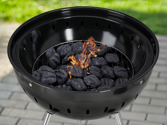 BARBECUE À CHARBON DE BOIS ROND 54CM NOIR