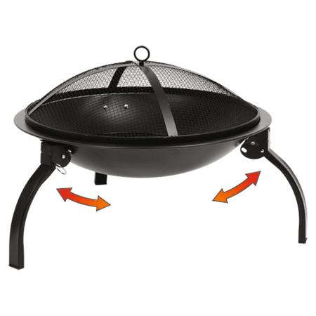 STEEL FIRE PIT WITH FOLDING LEGS 56*39CM