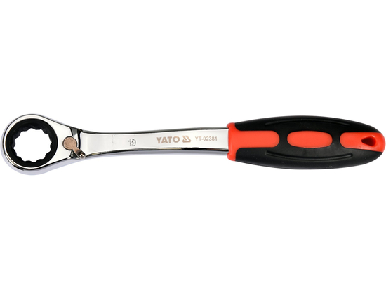 LLAVE DE ANILLO CURVA CON CARRACA 19MM