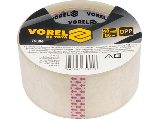 FITA EMBALAGEM PP TRANSPARENTE 48 MM X 66 M