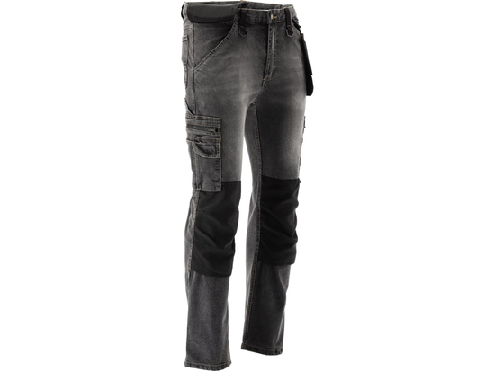 PANTALON DE TRAVAIL D'ASSEMBLAGE JEAN STRETCH TAILLE GRIS ACIER. L