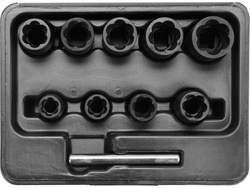 EXTRATORES DE PARAFUSO 3/8'', 10-19 MM, CONJUNTO DE 10