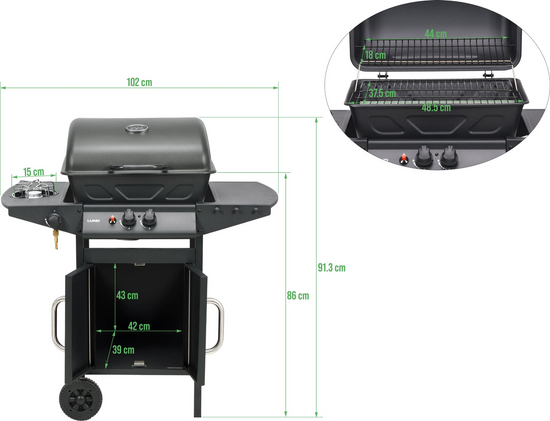 GAS GRILL BAVEN 2+1, 8KW