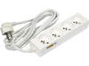ELEKTRICKÝ PRODLUŽOVACÍ KABEL, BÍLÝ, 4 ZÁSUVKY S UZEMNĚNÍM, 3M