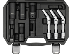 DIESEL INJECTION SOCKET AND JOINTED GLOW PLUG SOCKET SET 1/2", 3/8" 9PCS