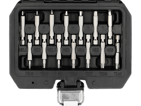EXTRACTOR SET FOR TORX AND HEX FITTINGS 19PCS