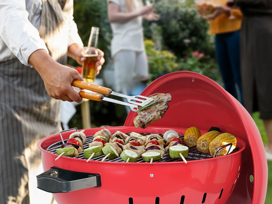 PARRILLA DE CARBÓN REDONDA 54CM ROJA