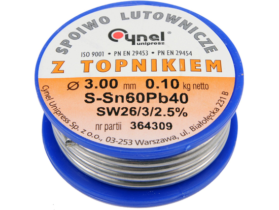 SOLDER SN60PB40 3.0MM 100G