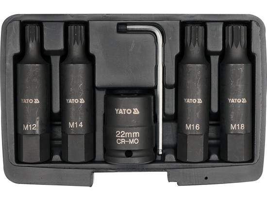CONJUNTO DE BITS DE IMPACTO SPLINE 3/4'', 6 PCS.