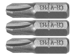 BITS 1/4'' X25 MM PH1, PH2, PH3 3 PCS