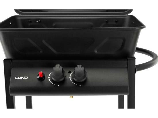 GRIGLIA A GAS PER CUCINA, 2 FUOCHI 5,5KW, NERA