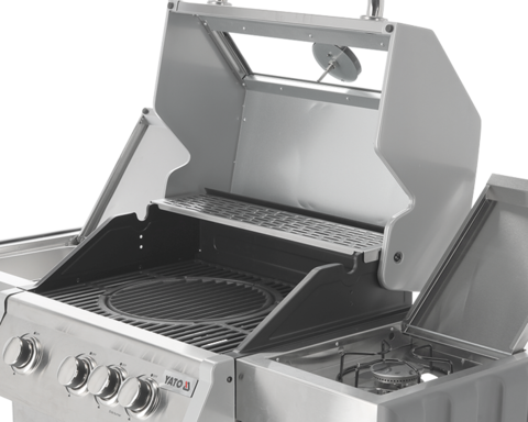 PARRILLA DE GAS ITAMI 3+1, ACERO INOXIDABLE 11,5KW, CON CRISTAL