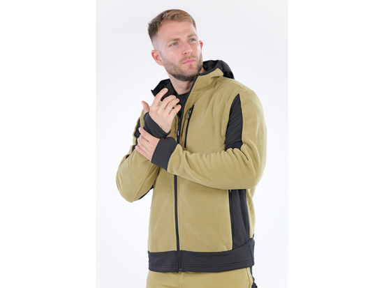 KHAKI SARNA FLEECE AR KAPUCES IZMĒRU. 3XL