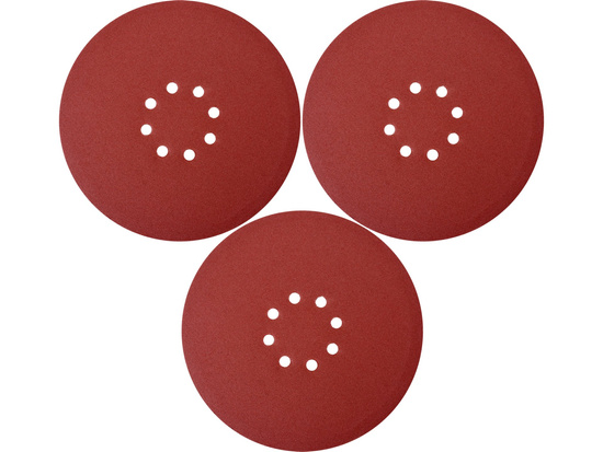 PAPEL DE LIJA REDONDO CON VELCRO 225 MM P120 PARA YT-82340, YT-82350 / 3 UD.