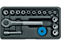 CHIAVI A BUSSOLA 1/4'', 4-13 MM, SET DA 16 PZ.