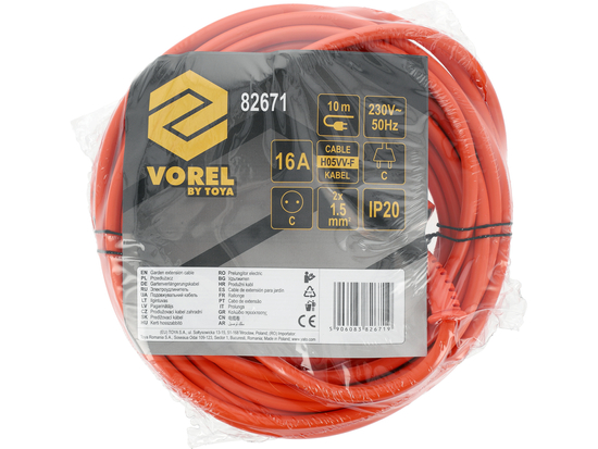 EXTENSION CABLE 10M ORANGE