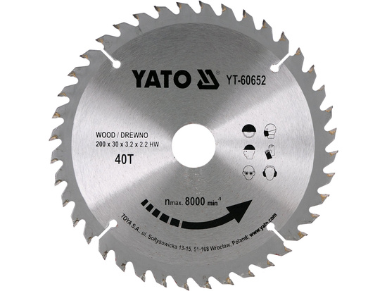 TCT CIRCULAR SAW FOR WOOD 200*30MM 40 TEETH
