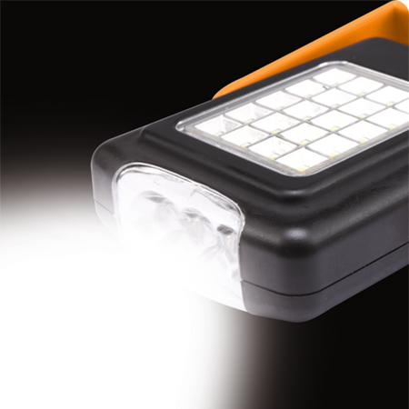 СВІТЛОДІОДНИЙ РУЧНИЙ СВІТИЛЬНИК ОБЕРТОВИЙ 20+3 LED