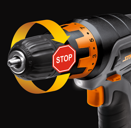 VŔTAČKA A SKRUTKOVAČ 14,4V 1 PREVOD, 0-650 RPM; 1 X LI-ION BATÉRIA 1,3 AH; 3H NABÍJAČKA