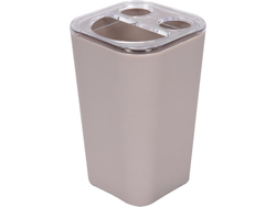 CANECA ESCOVA DE DENTES BEGE CUBOIDE