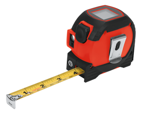LASER DISTANCE METER WITH MEASURING TAPE AND CROSS LASER LINE