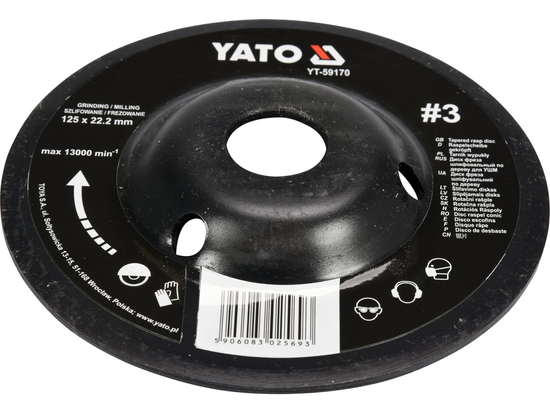 TAPERED RASP DISC 125MM NO3