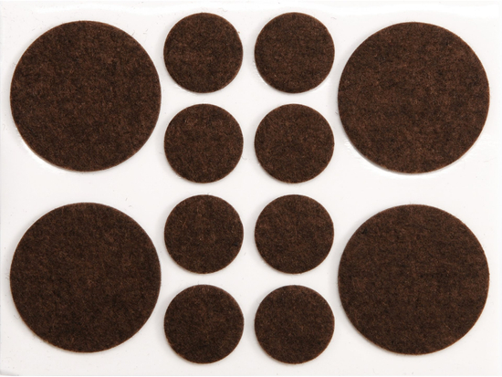 ALMOHADILLAS DE FIELTRO MIXTO, 20 Y 38 MM, MARRÓN