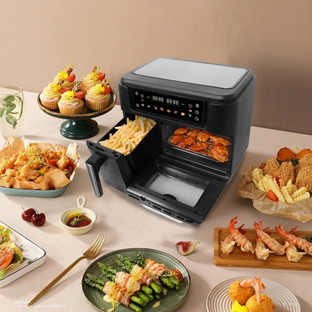 FRYTKOWNICA BEZTŁUSZCZOWA 2400W 3,5L+7,5L CZARNA