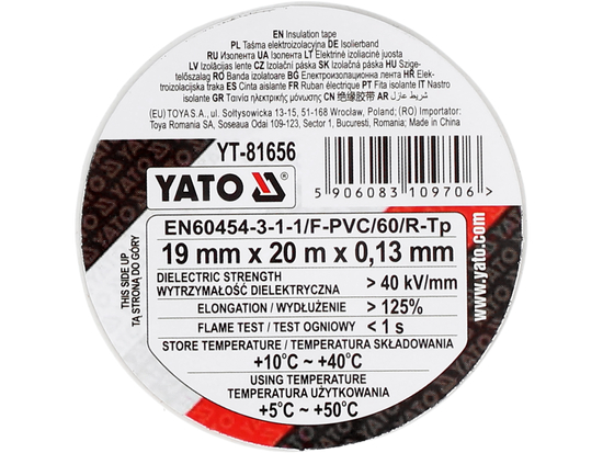 TAŚMA ELEKTROIZOLACYJNA 19MMX20MX0.13MM BIAŁA