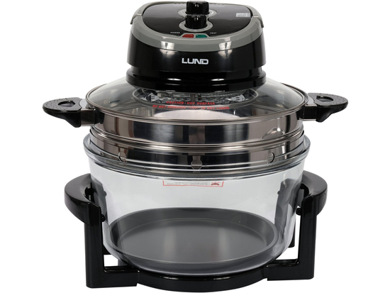 HALOGEN OVEN 17L BLACK WITH 9 ACCESSORIES