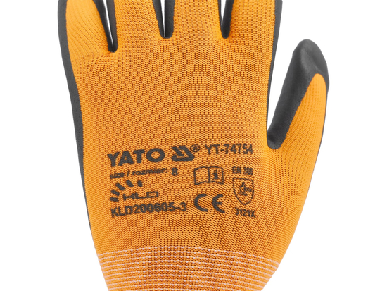 GUANTES DE PROTECCIÓN DE NYLON 15G RECUBIERTOS DE NITRILO CON RECUBRIMIENTO PARA SMARTPHONE TALLA 9