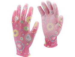 GANTS DE JARDINAGE DE FLEURS - ROSE FONCÉ