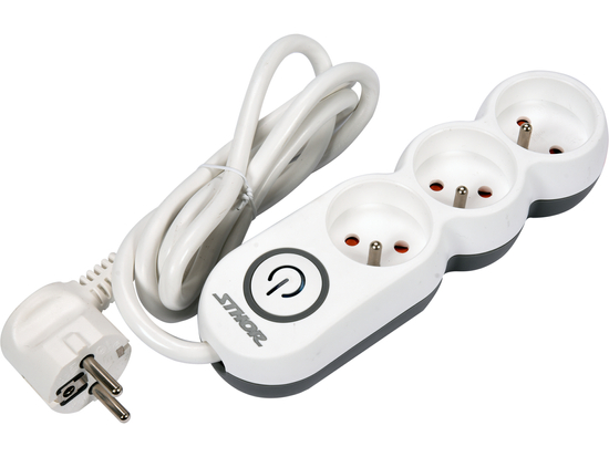 ALARGADOR REGLETA 3 TOMAS CON INTERRUPTOR DE PUESTA A TIERRA 1.5M 1.5MM2