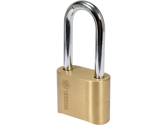 LUCCHETTO COMBINATO 50 MM CON ARCO LUNGO, IN OTTONE