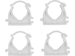 SOPORTES, MONTAJE, CLIPS DE INSTALADOR, CERRADOS PARA TUBOS Y CABLES 22MM, 4 UNIDADES.