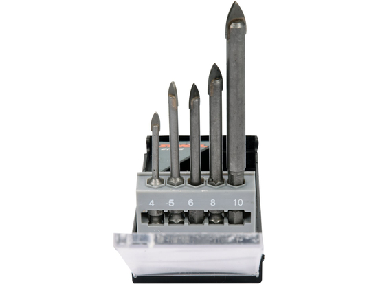 SET DI PUNTE PER VETRO E CERAMICA 5 PZ. 4-10MM ESAGONALE