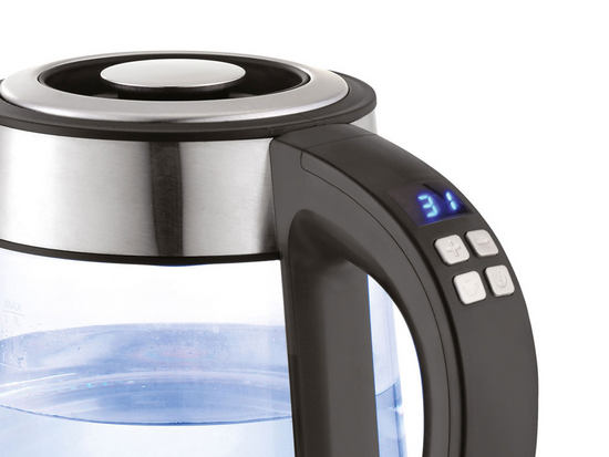 BOUILLOIRE ÉLECTRIQUE EN VERRE LED 1,7L AVEC RÉGLAGE DE LA TEMPÉRATURE